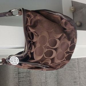 Coach signature Ali brown hobo shoulder bag